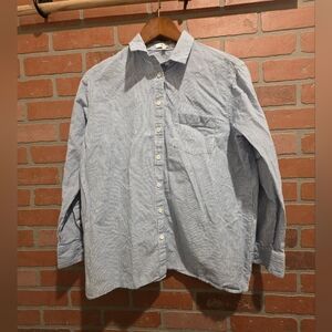 Madewell Blue and White Striped Button-Down Shirt Small     Bin 34